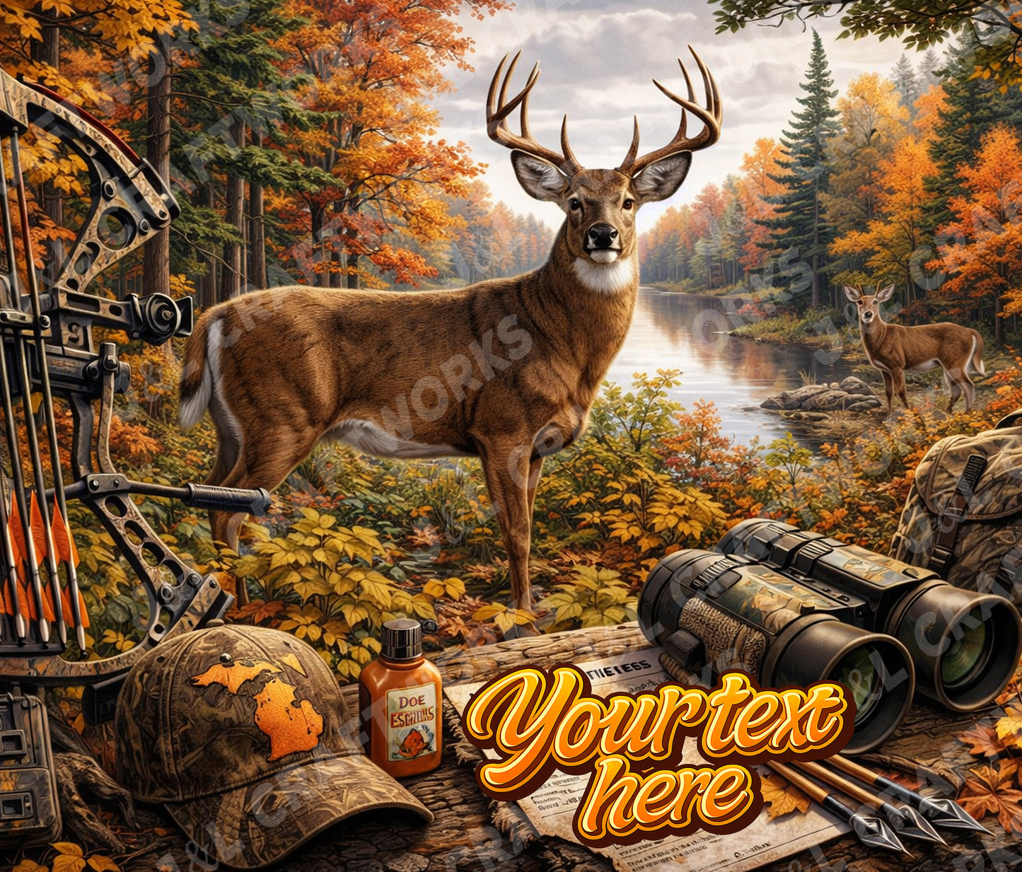 20oz Michigan Bow Hunter Dye Sublimation Tumbler