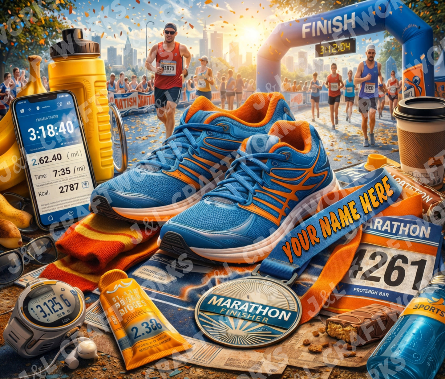 20oz Personalized Marathon Runner Sublimation Tumbler