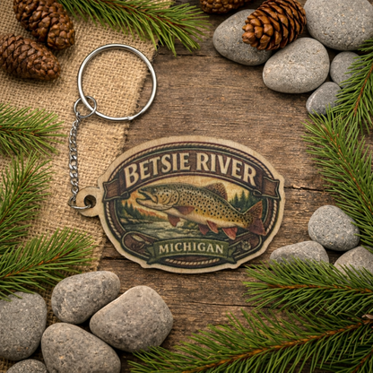 Betsie River Michigan Keychain with custom text