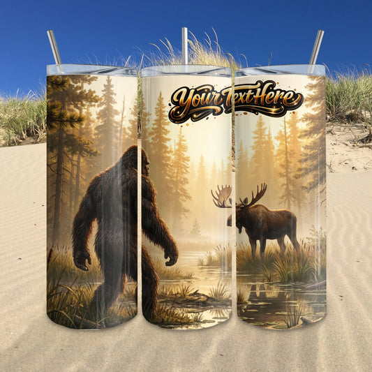 20oz Personalized Bigfoot & Moose Dye Sublimation Tumbler