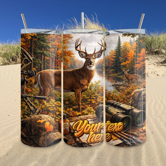 20oz Michigan Bow Hunter Dye Sublimation Tumbler