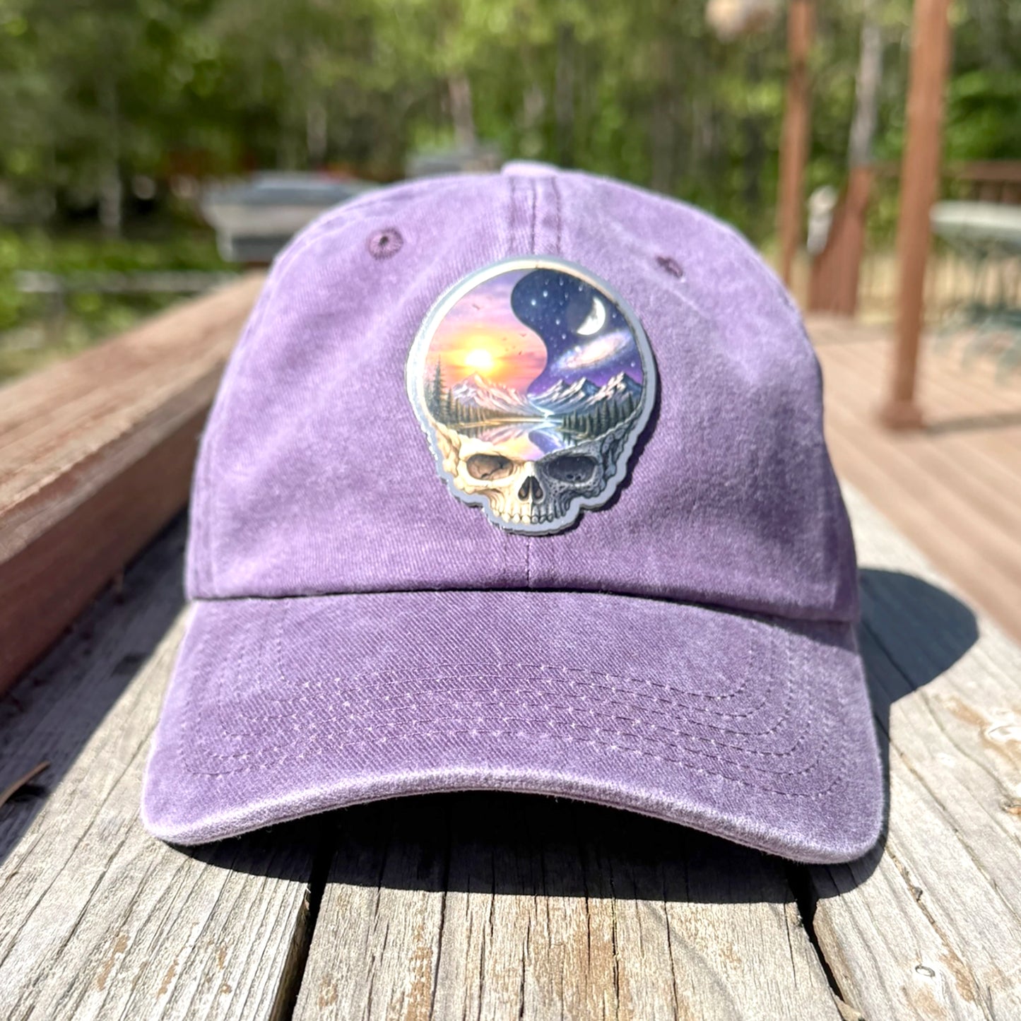 Yin and Yang Skull Pigment-Dyed Baseball Cap - J&L Craftworks