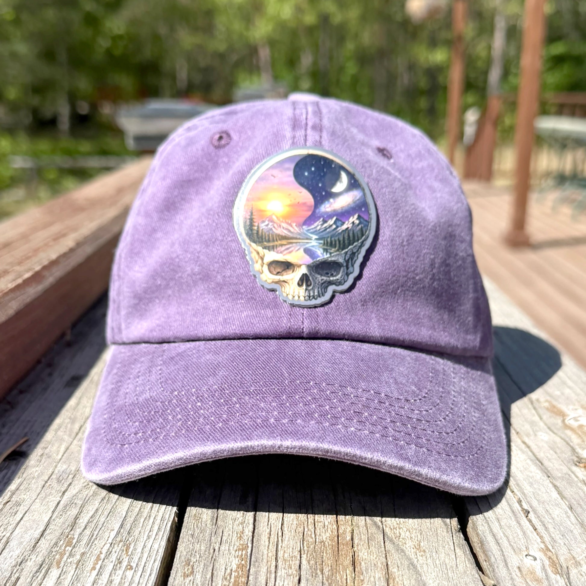 Yin and Yang Skull Pigment-Dyed Baseball Cap - J&L Craftworks