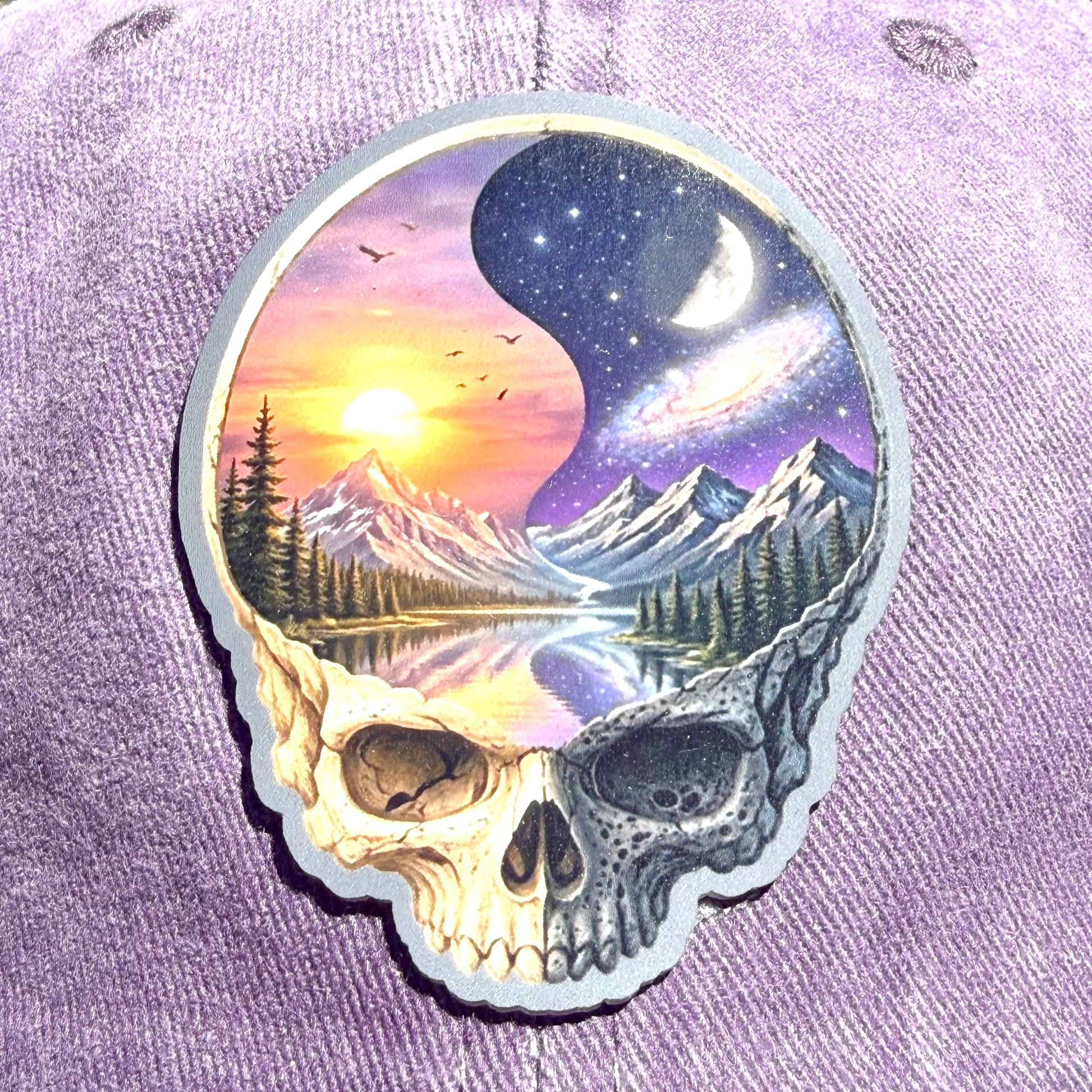 Yin and Yang Skull Pigment-Dyed Baseball Cap - J&L Craftworks