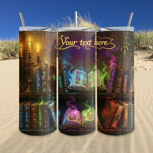 20 oz Magical Books Sublimation Tumbler – Customizable