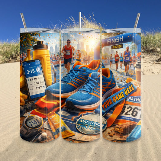 20oz Personalized Marathon Runner Sublimation Tumbler