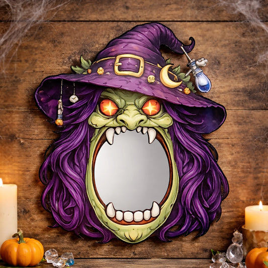 Scary Witch Mirror Wall Art