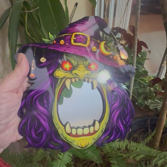 Scary Witch Mirror Wall Art