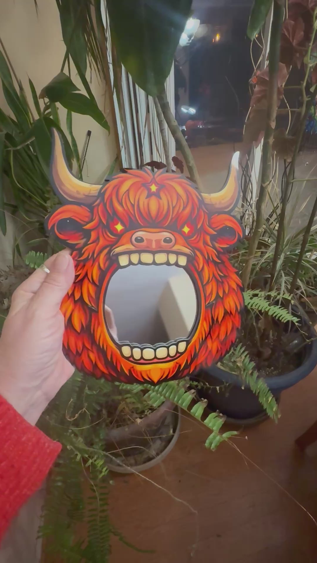 Highland Cow Mirror Wall Art