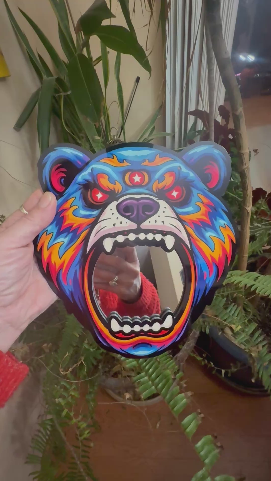 Colorful Bear Mirror Wall Art